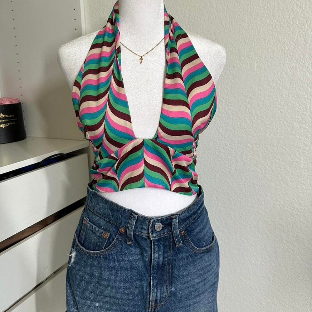 70s style halter top - Zara